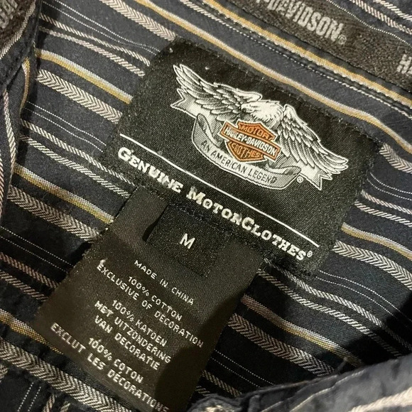 Harley Davidson Button Up Biker  Shirt - Picture 4 of 8